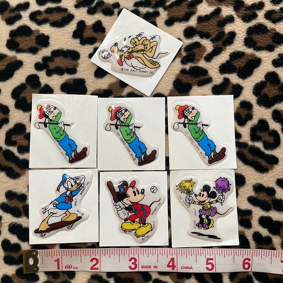 DISNEY Mickey Minnie Donald Duck Pluto Vintage Puffy Sticker Collectible 80s - Picture 16 of 17